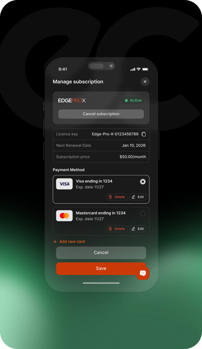 EdgeClear Catalyst — Mobile Screens