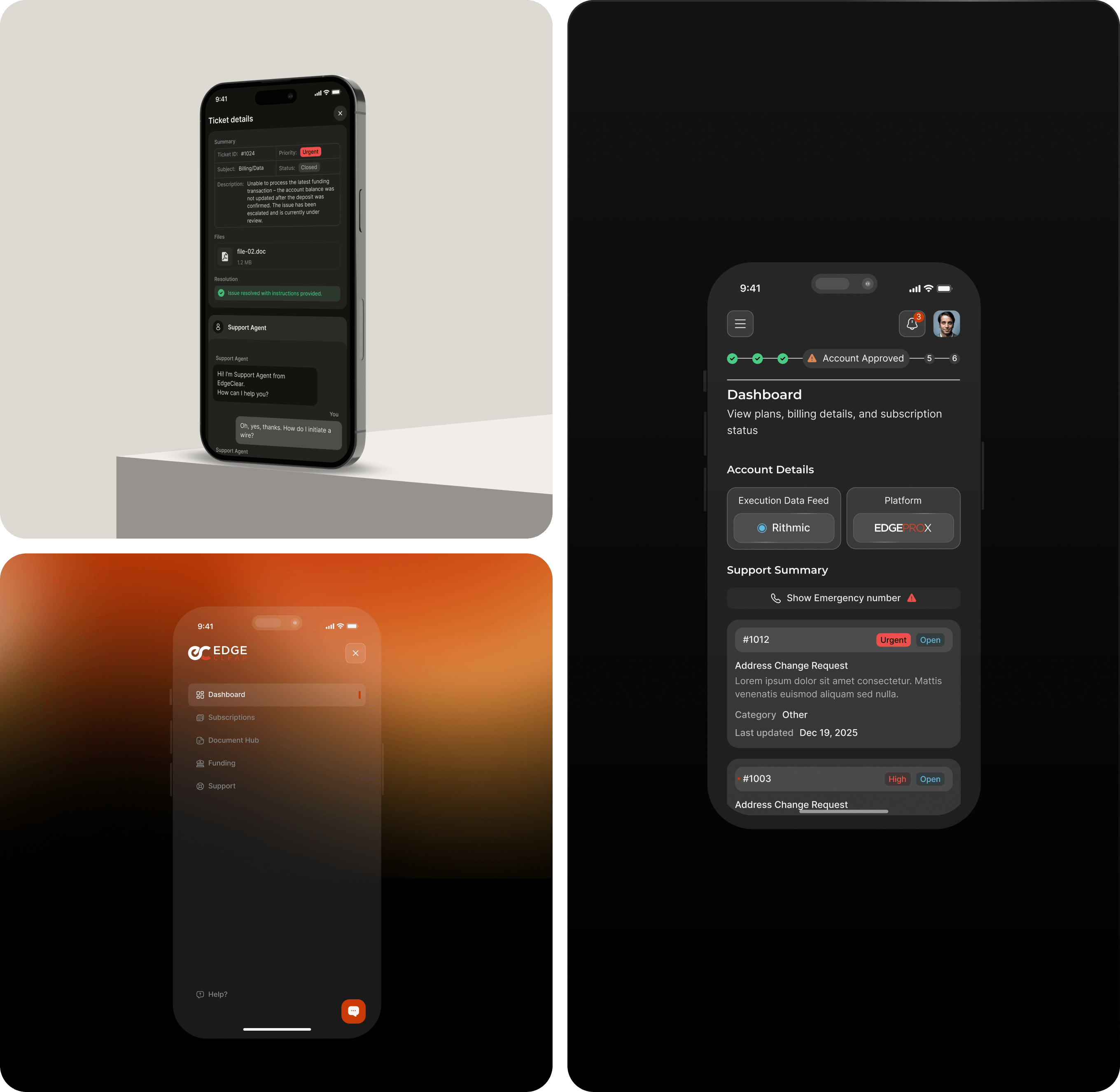 EdgeClear Catalyst — App Screens